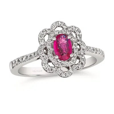 Le Vian Ladies Passion Ruby Collection Rings Set In Platinum In Gray