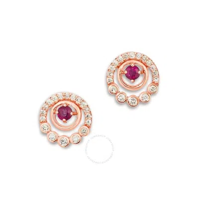 Le Vian Ladies Passion Ruby Earrings Set In 14k Strawberry Gold In Pink/rose Gold Tone/gold Tone