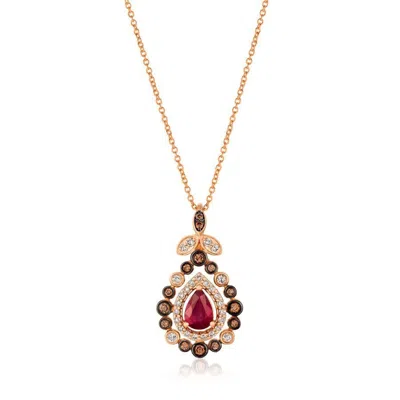 Le Vian Ladies Passion Ruby Necklaces Set In 14k Strawberry Gold