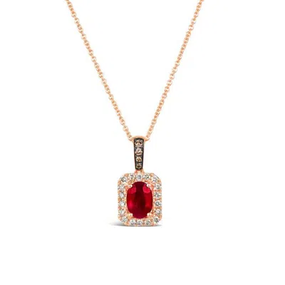 Le Vian Ladies Passion Ruby Necklaces Set In 14k Strawberry Gold In Brown