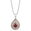 Le Vian Ladies Passion Ruby Necklaces Set In 14k Vanilla Gold In Silver