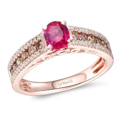 Le Vian Ladies Passion Ruby Rings Set In 14k Strawberry Gold