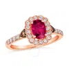 Le Vian Ladies Passion Ruby Rings Set In 14k Strawberry Gold In Pink/rose Gold Tone/gold Tone