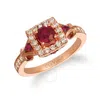 Le Vian Ladies Passion Ruby Rings Set In 14k Strawberry Gold In Pink/rose Gold Tone/gold Tone