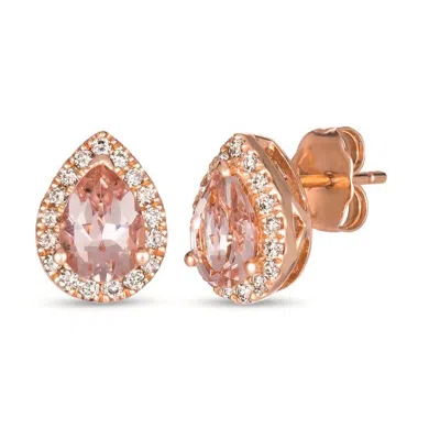 Le Vian Ladies Peach Morganite Earrings Set In 14k Strawberry Gold