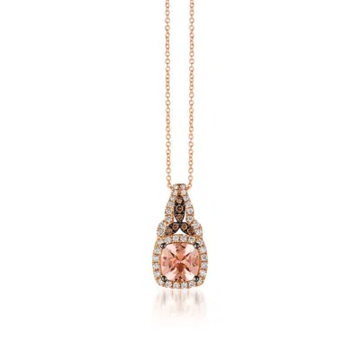Le Vian Ladies Peach Morganite Necklaces Set In 14k Strawberry Gold