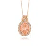 Le Vian Ladies Peach Morganite Necklaces Set In 14k Strawberry Gold In Pink/rose Gold Tone/gold Tone