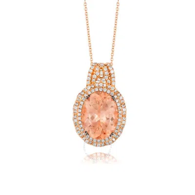 Le Vian Ladies Peach Morganite Necklaces Set In 14k Strawberry Gold In Pink/rose Gold Tone/gold Tone