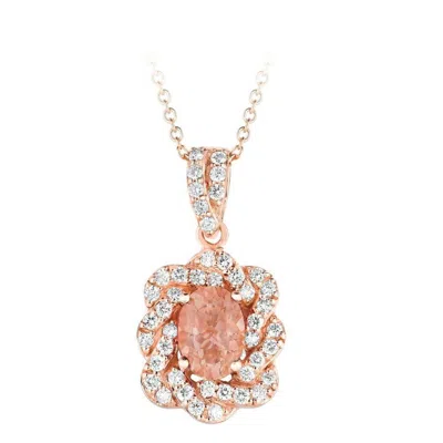 Le Vian Ladies Peach Morganite Pendant In 14k Strawberry Gold In Pink/rose Gold Tone/gold Tone