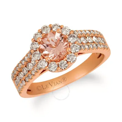 Le Vian Ladies Peach Morganite Ring Set In 14k Strawberry Gold In Pink/rose Gold Tone/gold Tone
