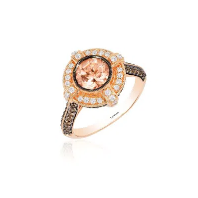 Le Vian Ladies Peach Morganite Rings Set In 14k Strawberry Gold