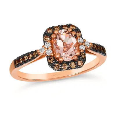 Le Vian Ladies Peach Morganite Rings Set In 14k Strawberry Gold In Multi