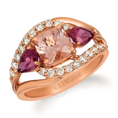 Le Vian Ladies Peach Morganite Rings Set In 14k Strawberry Gold In Pink/rose Gold Tone/gold Tone