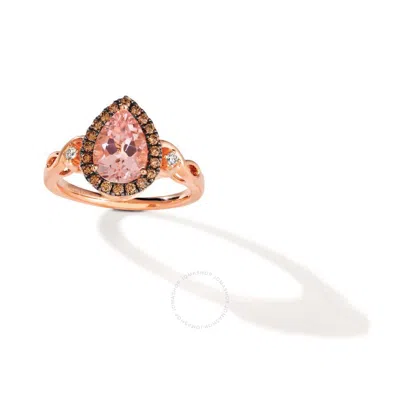 LE VIAN LE VIAN LADIES PEACH MORGANITE RINGS SET IN 14K STRAWBERRY GOLD
