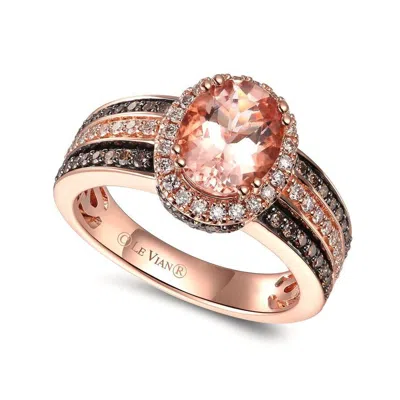 Le Vian Ladies Peach Morganite Rings Set In 14k Strawberry Gold Trqe 5 In ["pink","rose Gold Tone","gold Tone"]