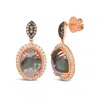 Le Vian Ladies Peackock Aquaprase Earrings Set In 14k Strawberry Gold In Brown