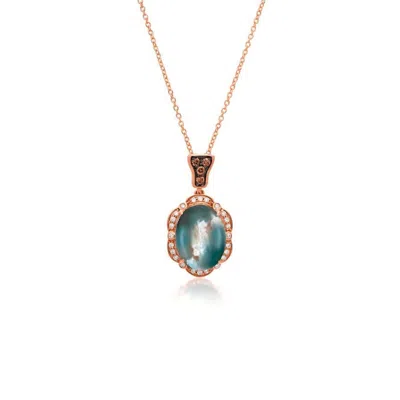 Le Vian Ladies Peacock Aquaprase Necklaces Set In 14k Strawberry Gold