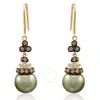 Le Vian Ladies Pearl Earrings Set In 14k Green Gold In Green