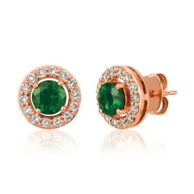 Le Vian Ladies Pistachio Diopside Earrings Set In 14k Strawberry Gold