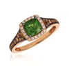 Le Vian Ladies Pistachio Diopside Rings Set In 14k Strawberry Gold In Multi