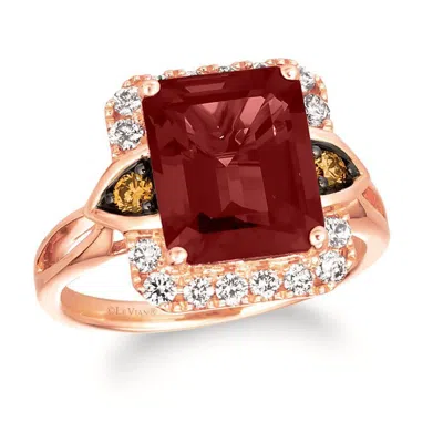 Le Vian Ladies Pomegranate Garnet Collection Rings Set In 14k Strawberry Gold