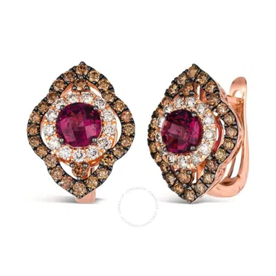 Le Vian Ladies Pomegranate Garnet Earrings Set In 14k Strawberry Gold