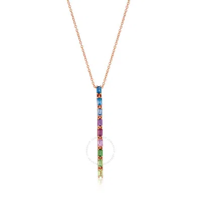 Le Vian Ladies Positivity Rainbow Necklaces Set In 14k Strawberry Gold In Pink/rose Gold Tone/gold Tone