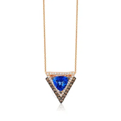 Le Vian Ladies' Precious Fashion Pendant In 14k Strawberry Gold In Blue