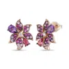 Le Vian Ladies Pretty In Pink Floral Earrings Set In 14k Strawberry Gold In Multi