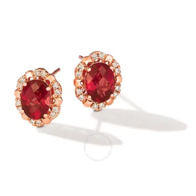 Le Vian Ladies Raspberry Rhodolite Collection Earrings Set In 14k Strawberry Gold In Rose Gold-tone