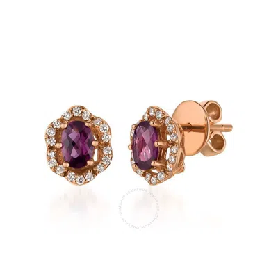 Le Vian Ladies Raspberry Rhodolite Earrings Set In 14k Strawberry Gold In Pink/rose Gold Tone/gold Tone