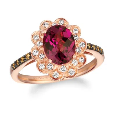 Le Vian Ladies Raspberry Rhodolite Rings Set In 14k Strawberry Gold