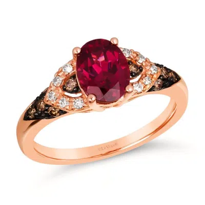 Le Vian Ladies Raspebrry Rhodolite Rings Set In 14k Strawberry Gold