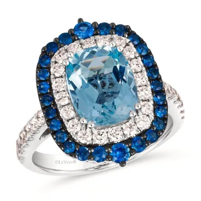 Le Vian Ladies Resort Collection Rings Set In Platinum In Blue