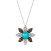 Le Vian Ladies Robins Egg Blue Turquoise Necklaces Set In 14k Vanilla Gold In White