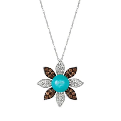 Le Vian Ladies Robins Egg Blue Turquoise Necklaces Set In 14k Vanilla Gold In White