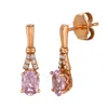 Le Vian Ladies Rose Spinel Earrings Set In 14k Strawberry Gold In Pink/rose Gold Tone/gold Tone