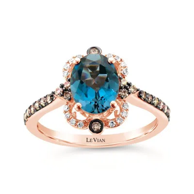 Le Vian Ladies Royal Blues Cocktail Rings Set In 14k Strawberry Gold Svcg 63 In Pink