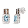 Le Vian Ladies Sea Blue Aquamarine Earrings Set In 14k Vanilla Gold In Silver