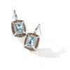 Le Vian Ladies Sea Blue Aquamarine Earrings Set In 14k Vanilla Gold In White