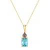 Le Vian Ladies Sea Blue Aquamarine Necklaces Set In 14k Honey Gold In Blue