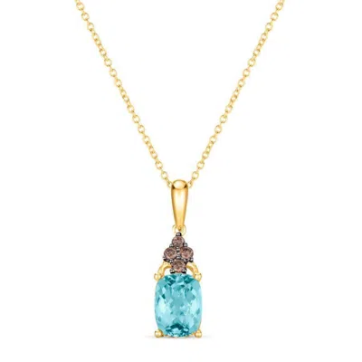 Le Vian Ladies Sea Blue Aquamarine Necklaces Set In 14k Honey Gold In Yellow