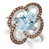 Le Vian Ladies Sea Blue Aquamarine Ring Set In 14k Vanilla Gold In White