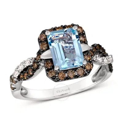 Le Vian Ladies Sea Blue Aquamarine Rings Set In 14k Vanilla Gold In White