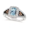 Le Vian Ladies Sea Blue Aquamarine Rings Set In 14k Vanilla Gold In Multi