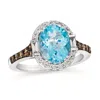 Le Vian Ladies Sea Blue Aquamarine Rings Set In 14k Vanilla Gold In Multi