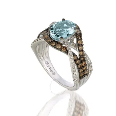Le Vian Ladies Sea Blue Aquamarine Rings Set In 14k Vanilla Gold In White