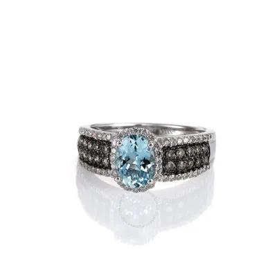 Le Vian Ladies Sea Blue Aquamarine Rings Set In 14k Vanilla Gold In White