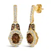 Le Vian Ladies Semi Precious Earrings Set In 14k Honey Gold In Yellow