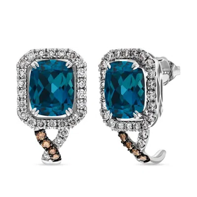 Le Vian Ladies Semi Precious Earrings Set In 14k Vanilla Gold In Silver
